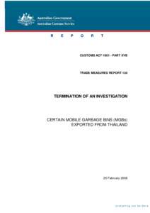 Trade measures report 130