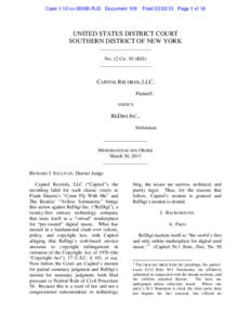 Case 1:12-cv[removed]RJS Document 109  Filed[removed]Page 1 of 18 UNITED STATES DISTRICT COURT SOUTHERN DISTRICT OF NEW YORK