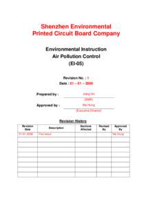 Shenzhen Environmental Printed Circuit Board Company Environmental Instruction Air Pollution Control (EI-05) Revision No. : 1