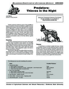 Oklahoma Cooperative Extension Service  ANSI-8204 Predators: Thieves in the Night