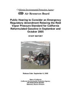 Rulemaking: [removed]ISOR for Emergency Regulation for RVP Standards