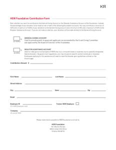 HDR Foundation Contribution Form