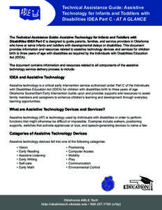 Technical Assistance Guide: Assistive Technology for Infants and Toddlers with Disabilities IDEA Part C