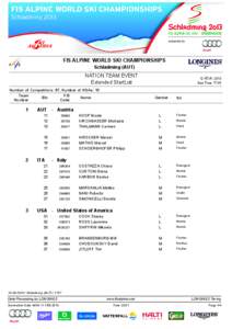 FIS ALPINE WORLD SKI CHAMPIONSHIPS Schladming (AUT)