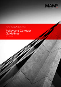 Master Agency Media Services  Policy and Contract Guidelines SEPTEMBER 2012