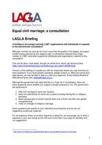 Equal civil marriage: a consultation