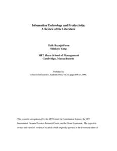 Business / Manufacturing / Macroeconomics / Productivity / Erik Brynjolfsson / Workforce productivity / Capital intensity / Total factor productivity / Solow residual / Economic growth / Technology / Economics