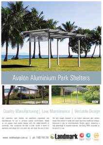 Avalon Aluminium Park Shelters  K646 K642