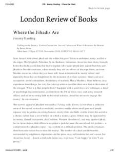 LRB · Jeremy Harding · Where the Jihadis Are (print version)