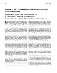 38  March 2004 Preview of the Comprehensive Revision of the Annual Industry Accounts