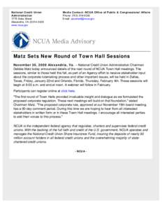 Matz Sets New Round of Town Hall Sessions