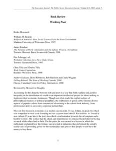 The Innovation Journal: The Public Sector Innovation Journal, Volume 6(2), 2003, article 5. ___________________________________________________________________ ____________________________________________________________