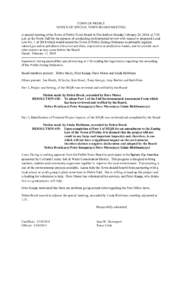 TOWN OF PREBLE NOTICE OF SPECIAL TOWN BOARD MEETING A special meeting of the Town of Preble Town Board will be held on Monday February 24, 2014, at 7:30 p.m. at the Town Hall for the purpose of conducting environmental r