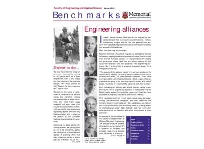 Faculty of Engineering and Applied Science  Spring 2000 Benchmarks Engineering alliances
