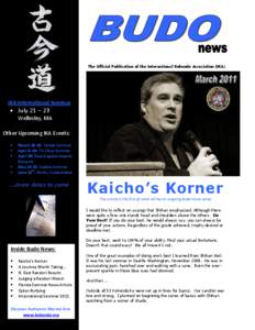 The Official Publication of the International Kokondo Association (IKA)  IKA International Seminar