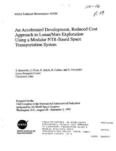 NASA Technical Memoranduma9 An Accelerated Development, Reduced Cost