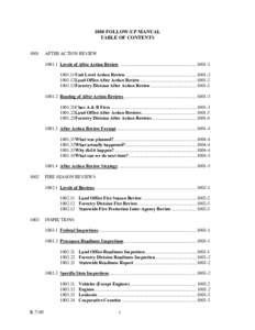 1000 FOLLOW-UP MANUAL TABLE OF CONTENTS 1001 AFTER ACTION REVIEW[removed]Levels of After Action Review ...................................................................1001-1