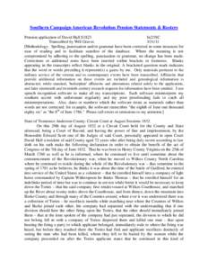 Southern Campaign American Revolution Pension Statements & Rosters Pension application of David Hall S1823 fn21NC Transcribed by Will Graves[removed]Methodology: Spelling, punctuation and/or grammar have been corrected 