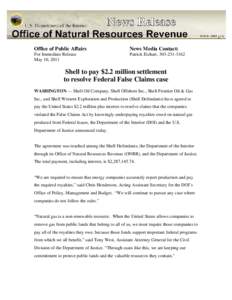 Office of Public Affairs  News Media Contact: For Immediate Release May 10, 2011