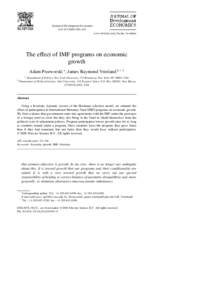 Journal of Development Economics Vol. 62 Ž[removed]–421 www.elsevier.comrlocatereconbase The effect of IMF programs on economic growth