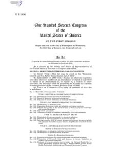 H. R[removed]One Hundred Seventh Congress of the United States of America AT THE FIRST SESSION