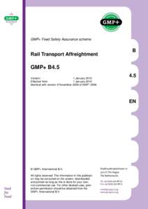 GMP+ Feed Safety Assurance scheme  Rail Transport Affreightment B