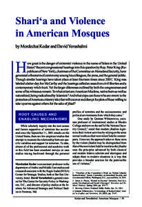 Shari‘a and Violence in American Mosques by Mordechai Kedar and David Yerushalmi H