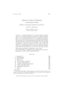 367  Documenta Math. Minimal Canonical Dimensions of Quadratic Forms