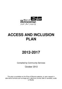 ACCESS AND INCLUSION PLAN[removed]Compiled by Community Services