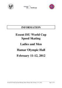 INFORMATION  Essent ISU World Cup