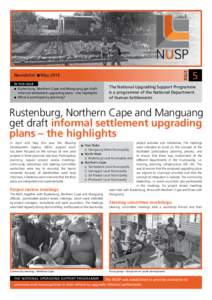 issue  Newsletter n May 2013 in this issue R  ustenburg, Northern Cape and Manguang get draft