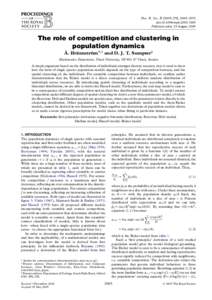 Proc. R. Soc. B[removed], 2065–2072 doi:[removed]rspb[removed]Published online 23 August 2005 The role of competition and clustering in population dynamics