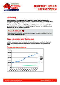 AUSTRALIANS FOR  AFFORDABLE HOUSING HousingStressed.org.au