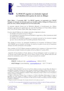 Fédération internationale de l’Action des chrétiens pour l’abolition de la Torture International Federation of Action by Christians for the Abolition of Torture Federación Internacional de la Acción de los Crist