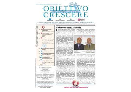 N. 0 in attesa di registrazione presso il Tribunale di Torino  OBIETTIVO Newsletter CRESCERE Sommario
