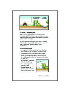 5.3 Buffers and spray drift Buffers can help protect sensitive non-target areas from chemical spray drift. The buffer design is dependent on many variables including spray method, wind, chemical type, and the type of sen