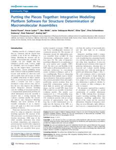 Community Page  Putting the Pieces Together: Integrative Modeling Platform Software for Structure Determination of Macromolecular Assemblies Daniel Russel1, Keren Lasker1,2, Ben Webb1, Javier Vela´zquez-Muriel1, Elina T