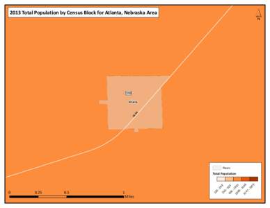 ´  2013 Total Population by Census Block for Atlanta, Nebraska Area 1260