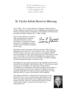 St. Cecilia Schola Receives Blessing