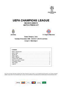 UEFA CHAMPIONS LEAGUE SEASON[removed]MATCH PRESS KIT