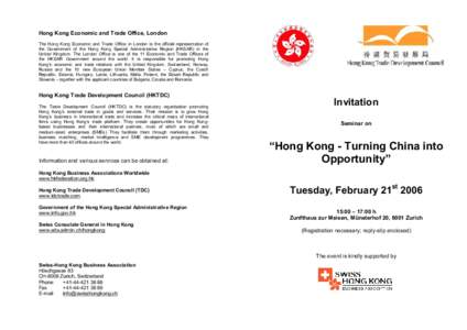 Hong Kong - Turning China into Opportunity