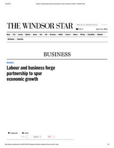 [removed]Labour and business forge partnership to spur economic growth | Windsor Star What are you looking for this evening?Search