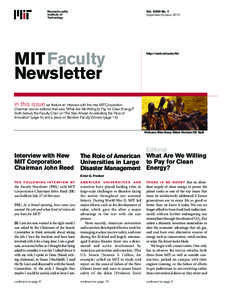 MIT Faculty Newsletter, Vol. XXIII No. 1, September/October 2010