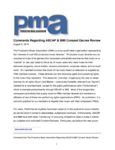 ASCAP/BMI Comment: Williams, Hunter (Production Music Association)