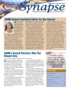 September 2007 • Volume XXXIV • Number 5  Official Newsletter of the American Association of Neuroscience Nurses