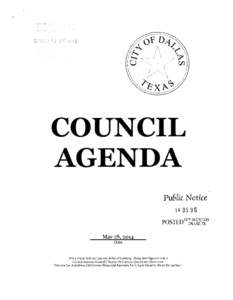 COUNCIL AGENDA pub fie N otiee[removed]SECRETARY POSTED CITYDALLAS,