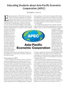 Educating Students about Asia-Pacific Economic Cooperation (APEC) E  By Robert L. Curry Jr.