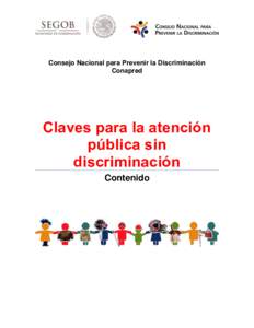 Consejo Nacional para Prevenir la Discriminación Conapred Claves para la atención pública sin discriminación