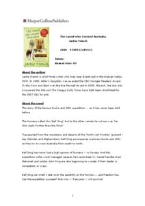 The Camel who Crossed Australia Jackie French ISBN[removed]