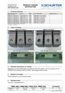 FMBD NEO, FMBC NEO, FMAC ECO, FMER SOL Product Change Notification